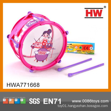 Girl's Pink Plastic Drum Music Toys